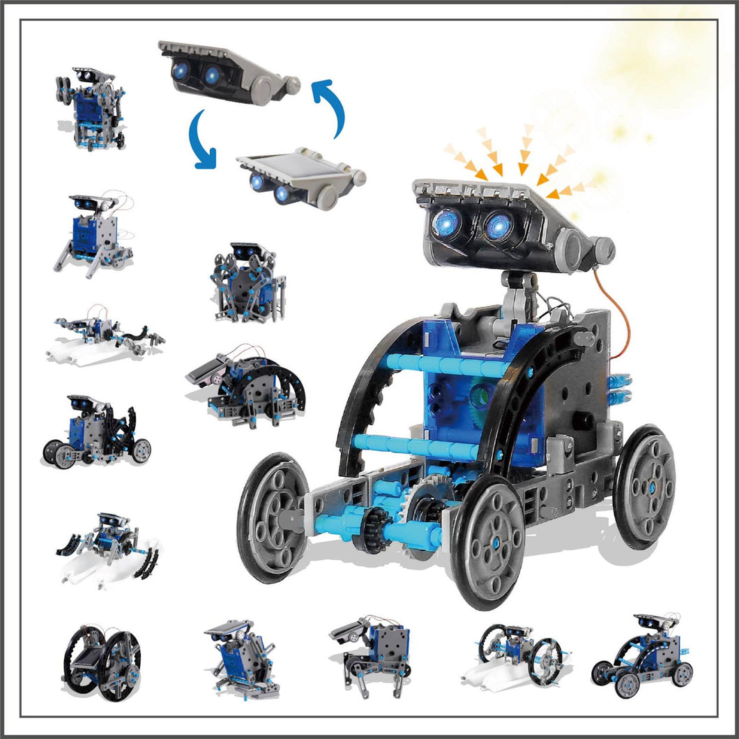 12 Different Robots in 1 Toy for Kids Ages 8-10 Plus. Complete 190 Piece DIY Kit. Projects from Easy to Advanced. Solar Powered, Clear Instructions, Promotes STEM