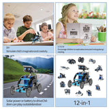 12 Different Robots in 1 Toy for Kids Ages 8-10 Plus. Complete 190 Piece DIY Kit. Projects from Easy to Advanced. Solar Powered, Clear Instructions, Promotes STEM